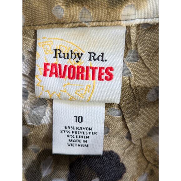 NWOT! RUBY RD. FAVORITES! FALL LEAVES ABSTRACT W/ SHEER "DROPS" JACKET! SZ 10 - Picture 8 of 10